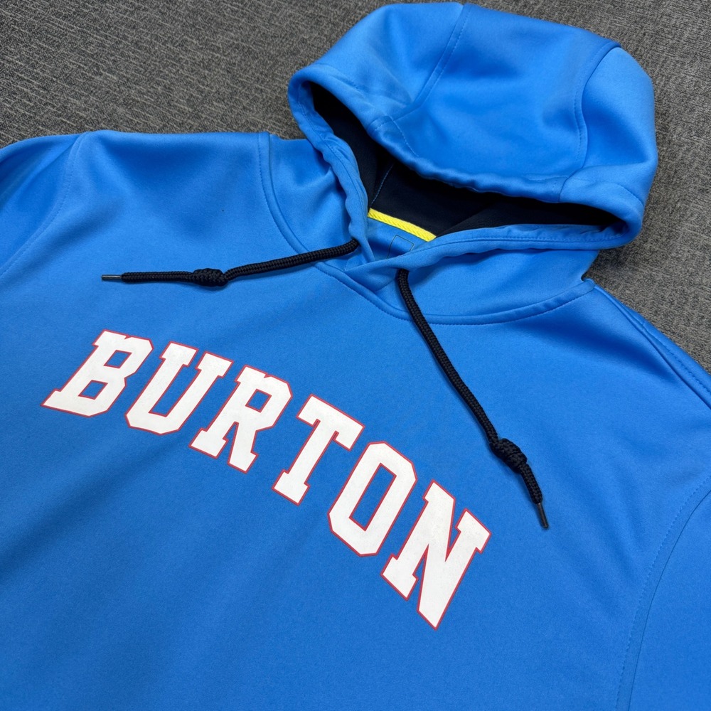 Burton Snowboard Hoodie Mens XL Blue Bonded Pullover Tech Fleece Logo